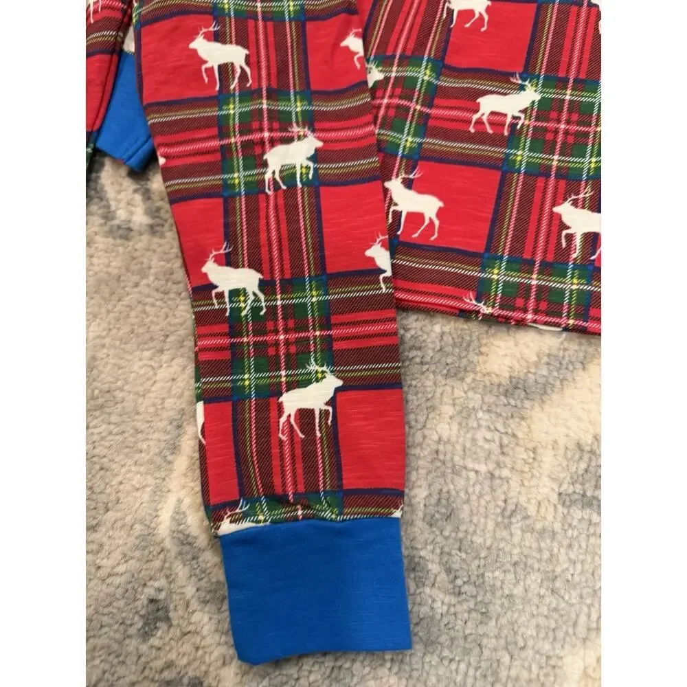 Hatley Boys Elk Plaid Pajama Set Sz 3 NWT